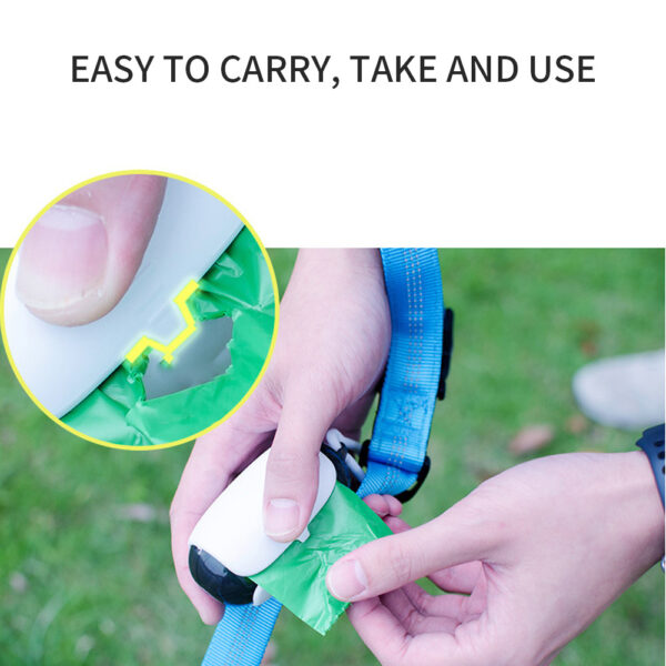 Dog Poop Bag Holder And Dispenser With Leash Attachment Pet Supplies Space Capsule Outdoor Biodegradable Dog Poop Bags Dispenser Attachable To The Leash Dog Accessories - Image 7